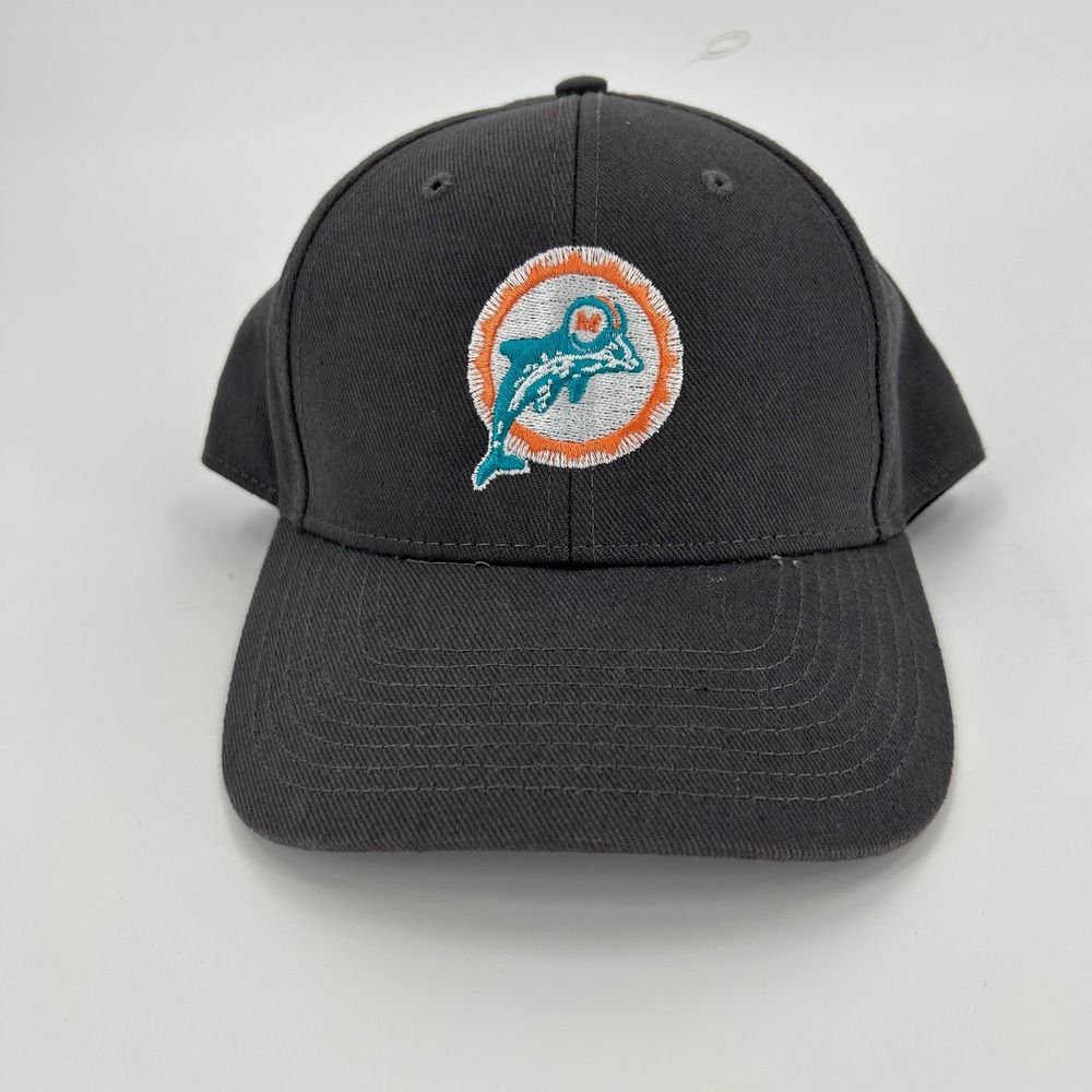 Fan Favorite Miami Dolphins Hat Mens Gray Embroidered NFL Adjustable Cap OSFM